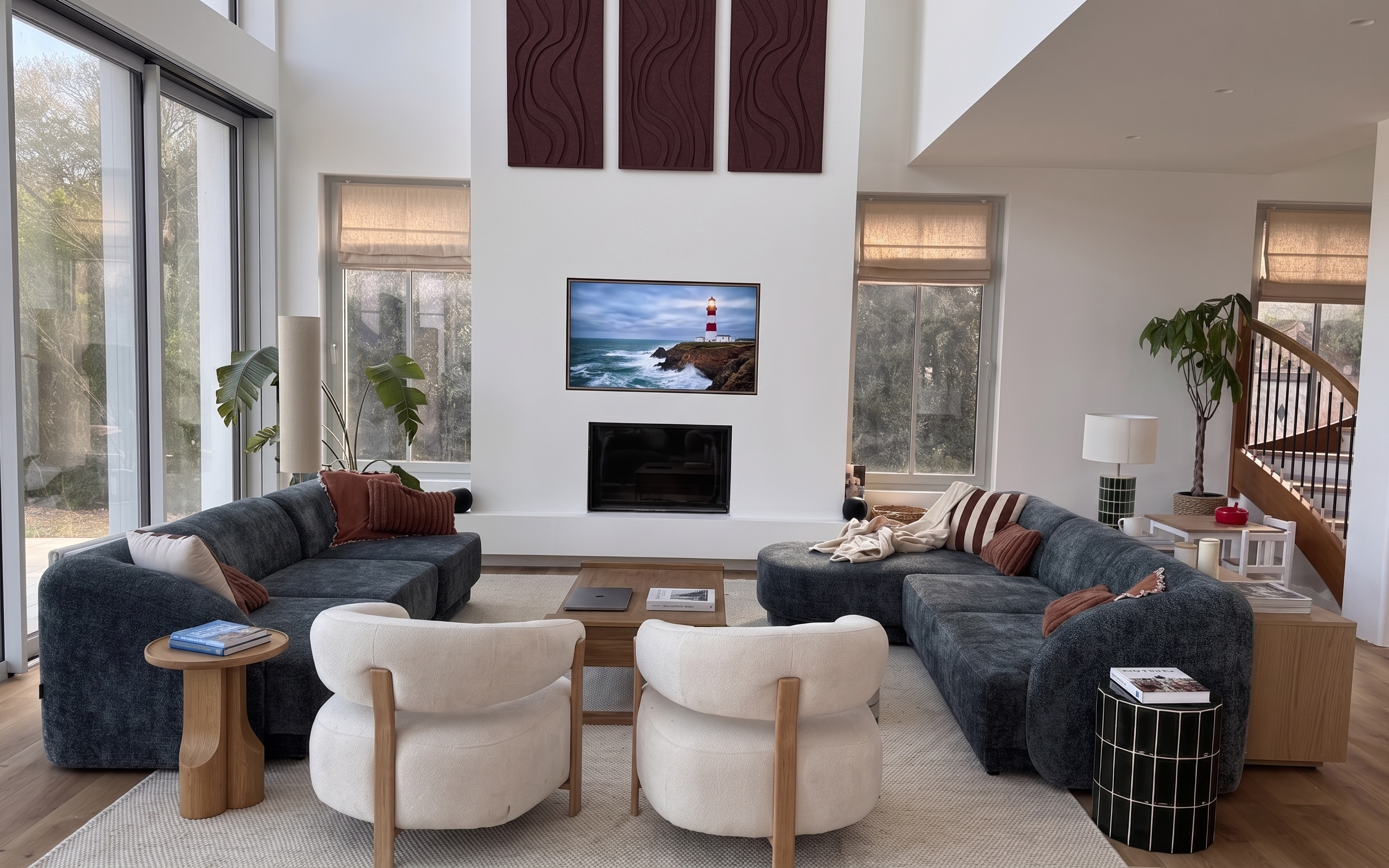 Salon avec cheminée